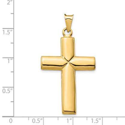 14K Gelbgold Polierter Geprägter Kreuz-Anhänger