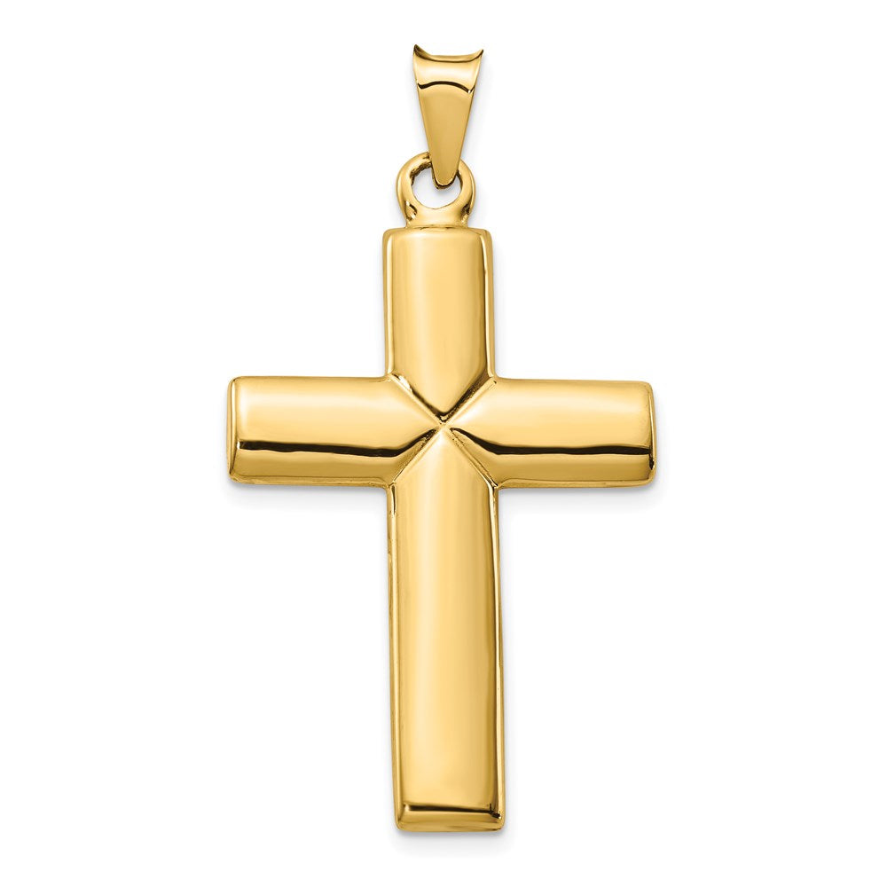 14K Gelbgold Polierter Geprägter Kreuz-Anhänger