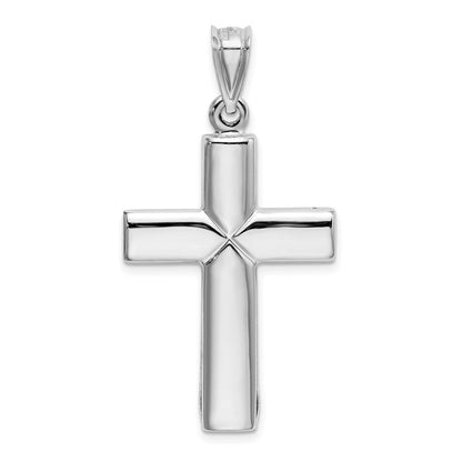 14K Weißgold Prägekreuz-Anhänger