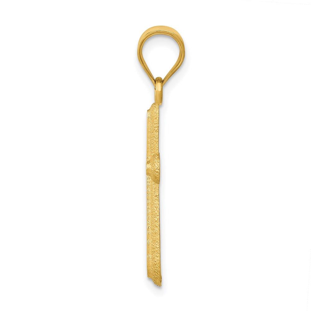 14K Gelbgold Poliert Kreuz Anhänger