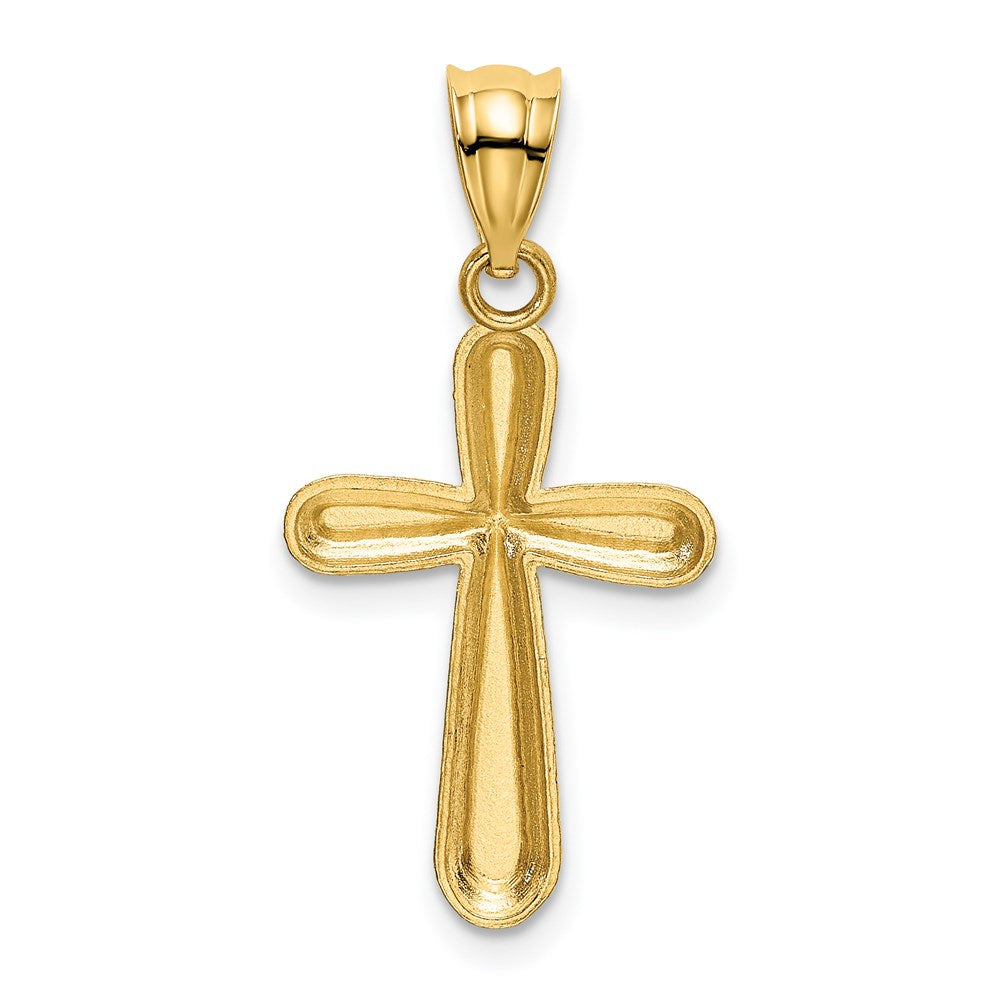 14K Gelbgold Poliert Kreuz Anhänger