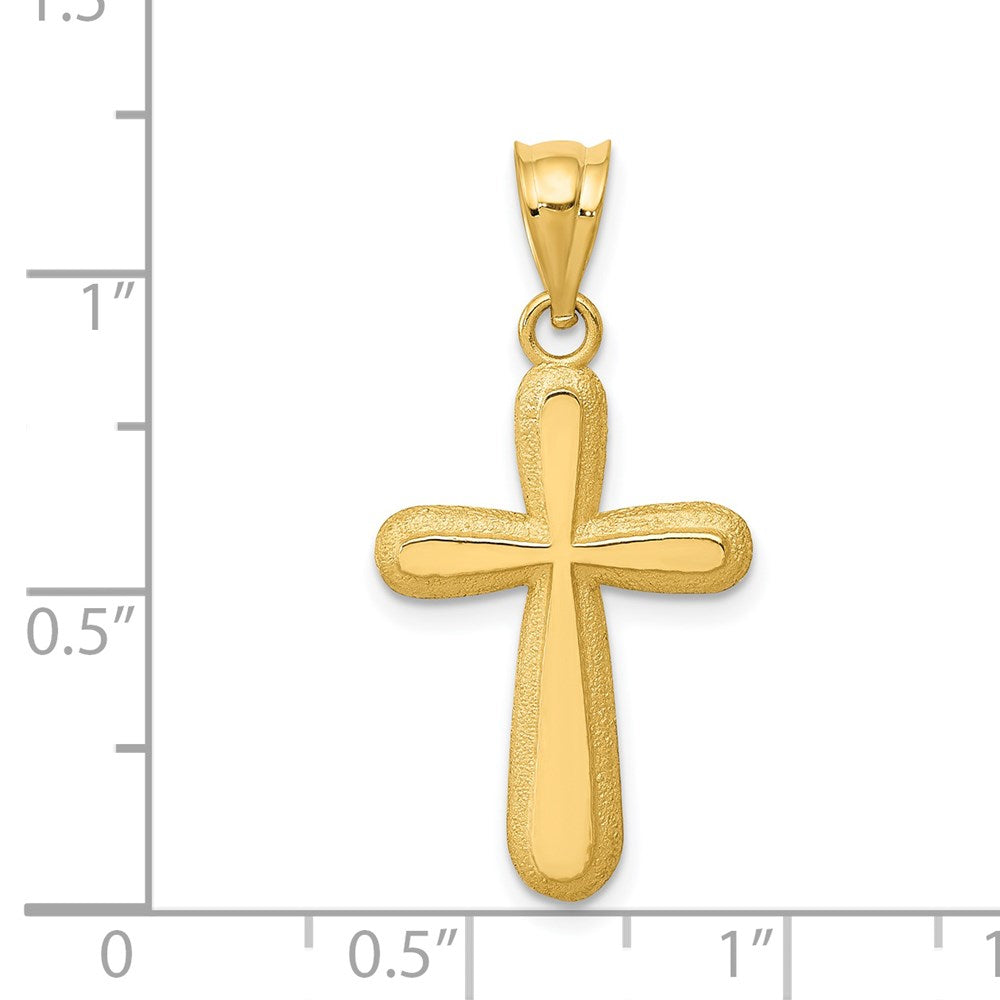 14K Gelbgold Poliert Kreuz Anhänger