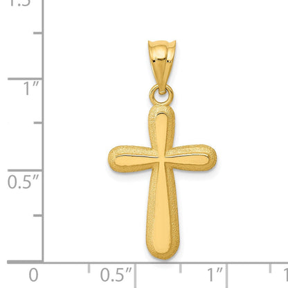 14K Gelbgold Poliert Kreuz Anhänger
