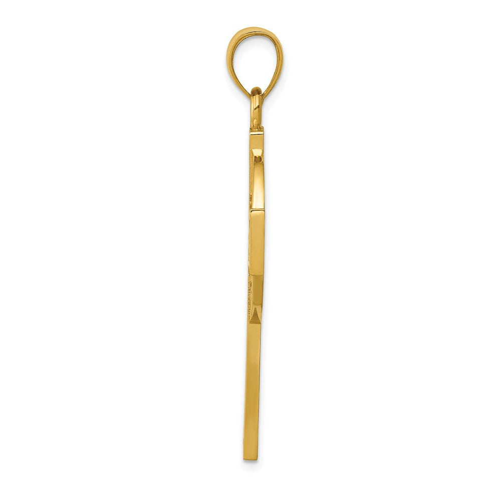 14K Gelbgold Polierter Keltischer Kreuz-Anhänger