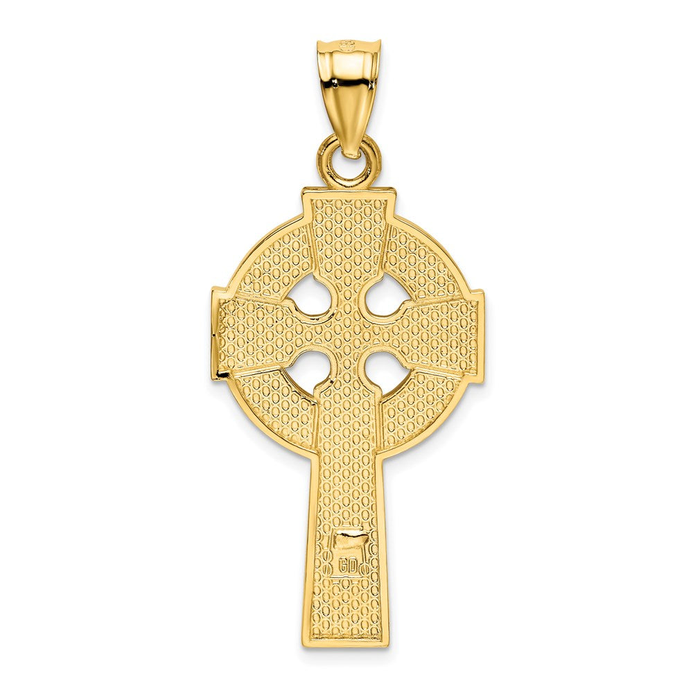 14K Gelbgold Polierter Keltischer Kreuz-Anhänger