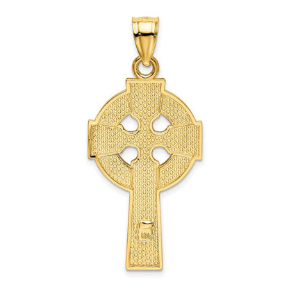 14K Gelbgold Polierter Keltischer Kreuz-Anhänger