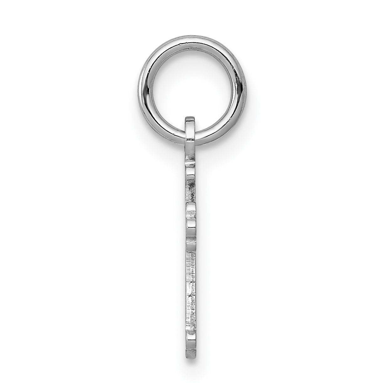 14K Weißgold Mini Poliert Kreuz Charm