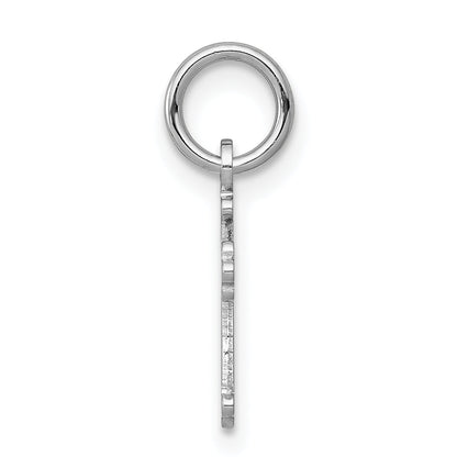 14K Weißgold Mini Poliert Kreuz Charm