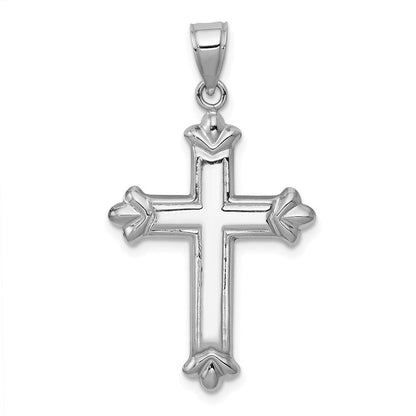 14K Weißgold Wendbar Diamantiert Kreuz Anhänger