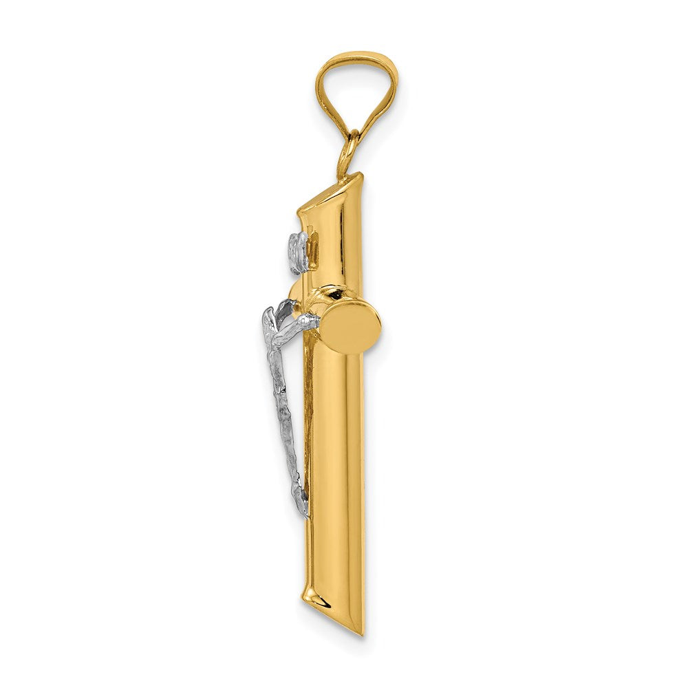 14K Bicolor Gold Polierter Kruzifix-Anhänger aus Bicolor-Gold