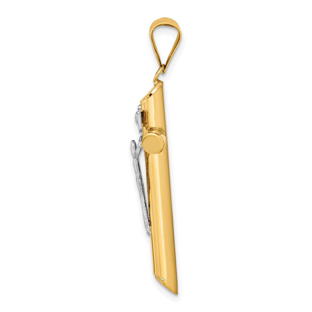 14K Bicolor Gold Polierter Kruzifix-Anhänger aus Bicolor Gold