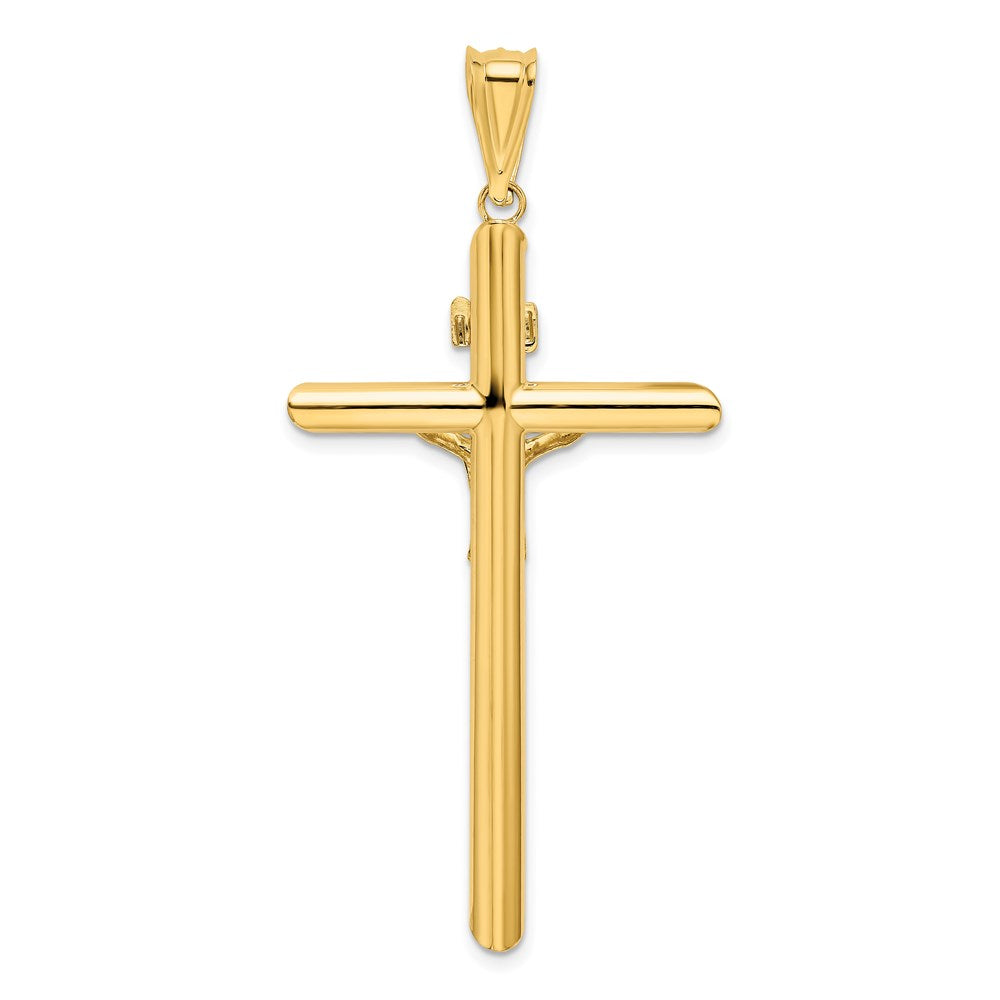 14 Karat Bicolor Gold Polierter Kruzifix-Anhänger aus Bicolor-Gold