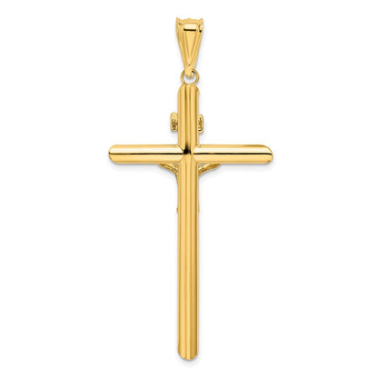 14 Karat Bicolor Gold Polierter Kruzifix-Anhänger aus Bicolor-Gold
