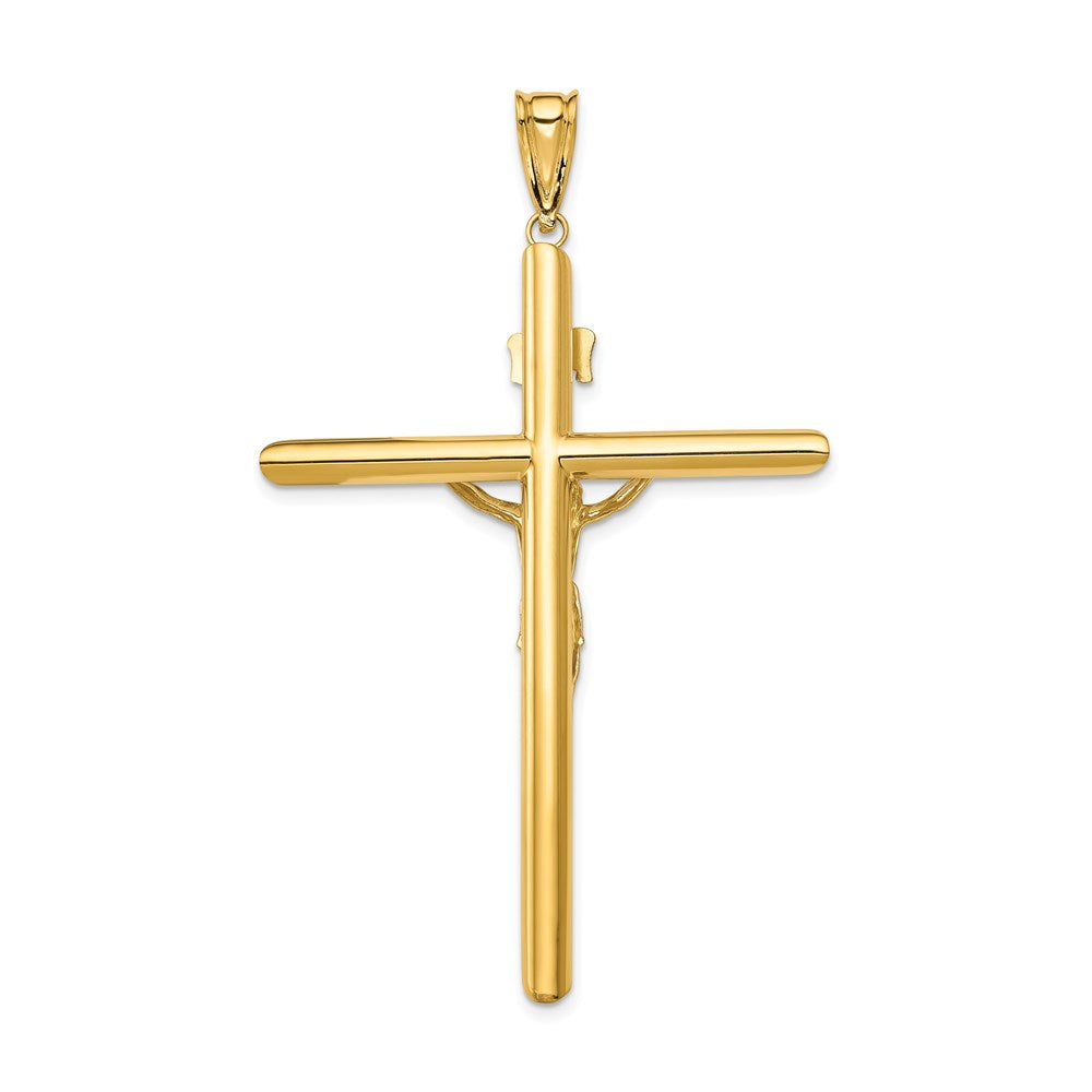 14K Bicolor-Gold Bicolor-Gold Polierter Kruzifix-Anhänger