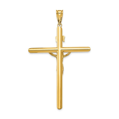 14K Bicolor-Gold Bicolor-Gold Polierter Kruzifix-Anhänger