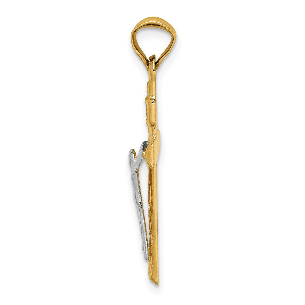 14K Bicolor Kruzifix Anhänger