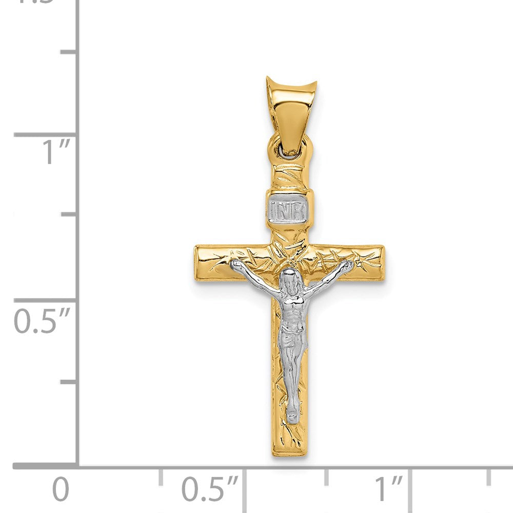 14K Bicolor Kruzifix Anhänger