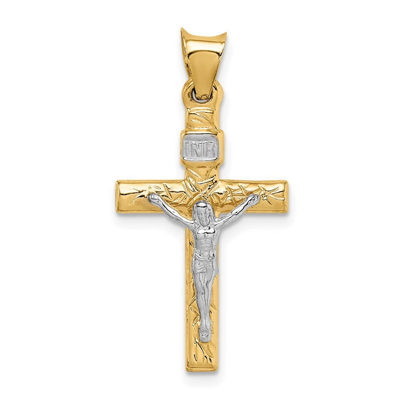 14K Bicolor Kruzifix Anhänger