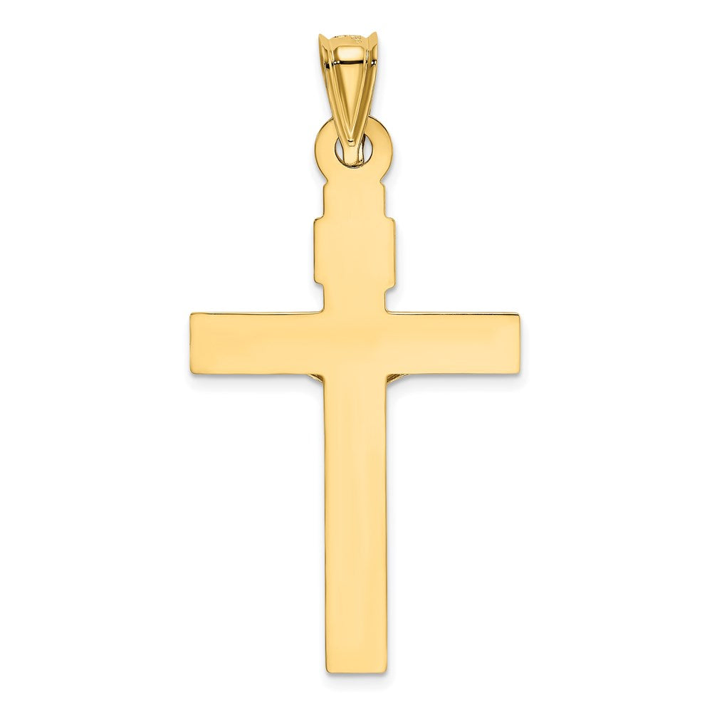 14K Bicolor-Gold (Bicolor-Gold mit Rhodium) Kruzifix-Anhänger
