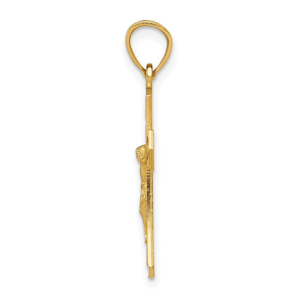 14K Gelbgold Diamantiert Kruzifix Anhänger