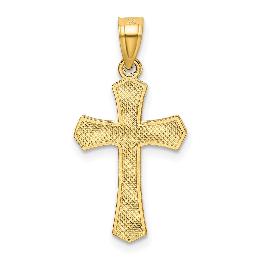 14K Gelbgold Diamantiert Kruzifix Anhänger