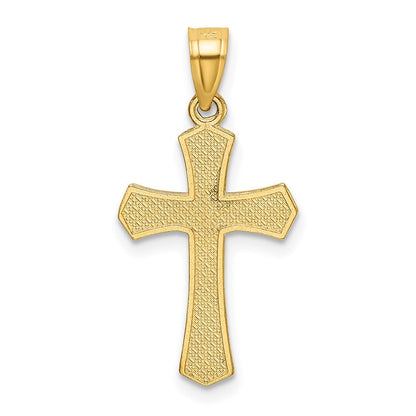 14K Gelbgold Diamantiert Kruzifix Anhänger