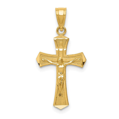 14K Gelbgold Diamantiert Kruzifix Anhänger