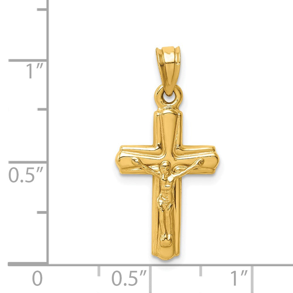 14K Gelbgold Wendbar Kruzifix Anhänger