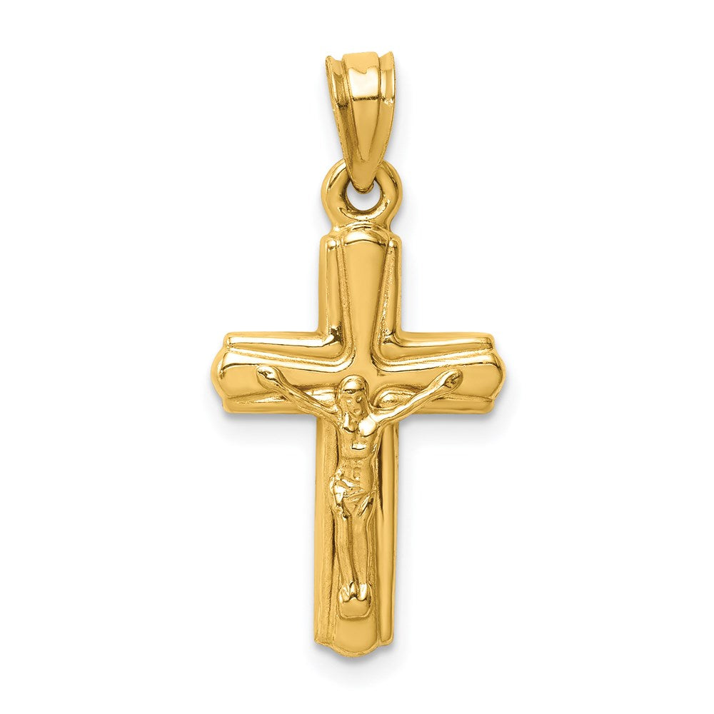 14K Gelbgold Wendbar Kruzifix Anhänger