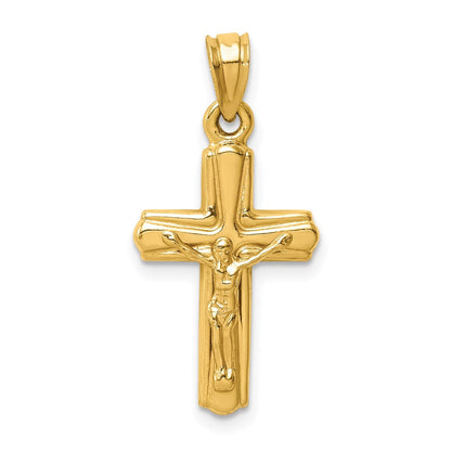 14K Gelbgold Wendbar Kruzifix Anhänger