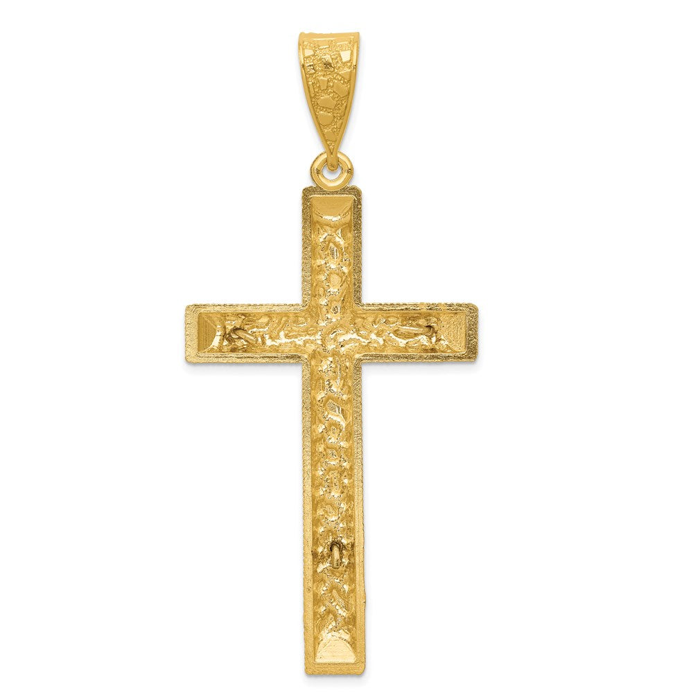14K Bicolor Gold Diamantgeschliffener Kruzifix-Anhänger