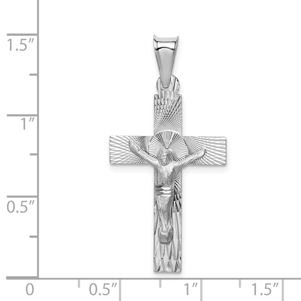14K Weißgold Kruzifix-Anhänger