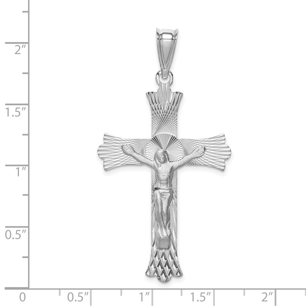 14K Weißgold Kruzifix-Anhänger