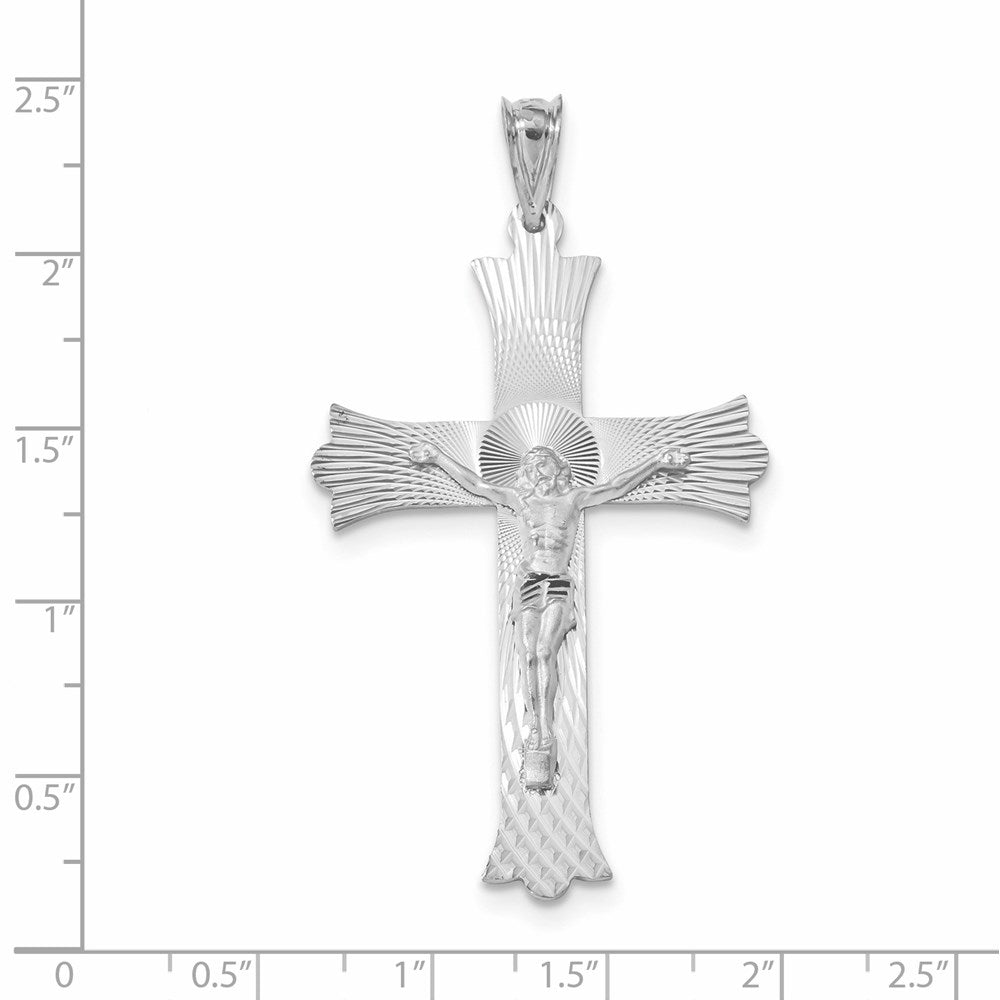 14K Weißgold Kruzifix-Anhänger