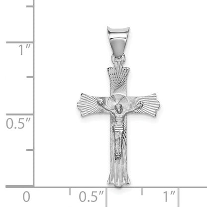 14K Weißgold Kruzifix Anhänger