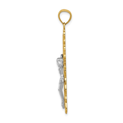 14K Bicolor-Gold Kruzifix-Anhänger