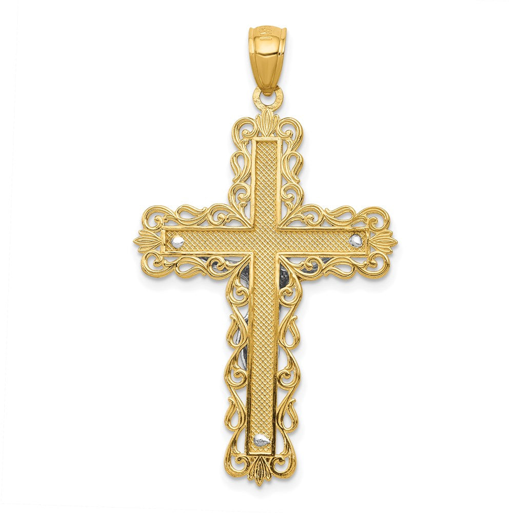 14K Bicolor-Gold Kruzifix-Anhänger
