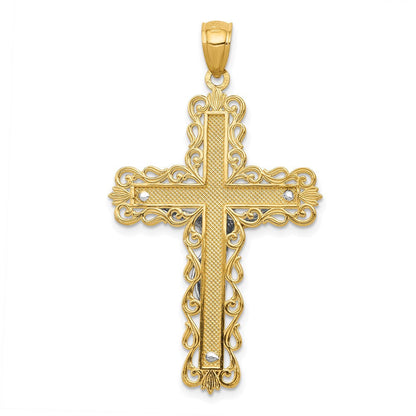 14K Bicolor-Gold Kruzifix-Anhänger