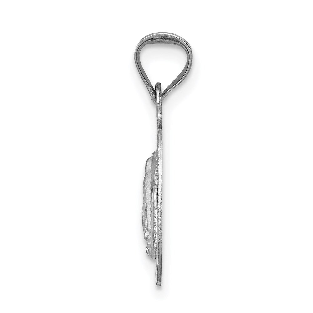 14K Weißgold Our Damen Of Guadalupe Halbmassiv Oval Anhänger