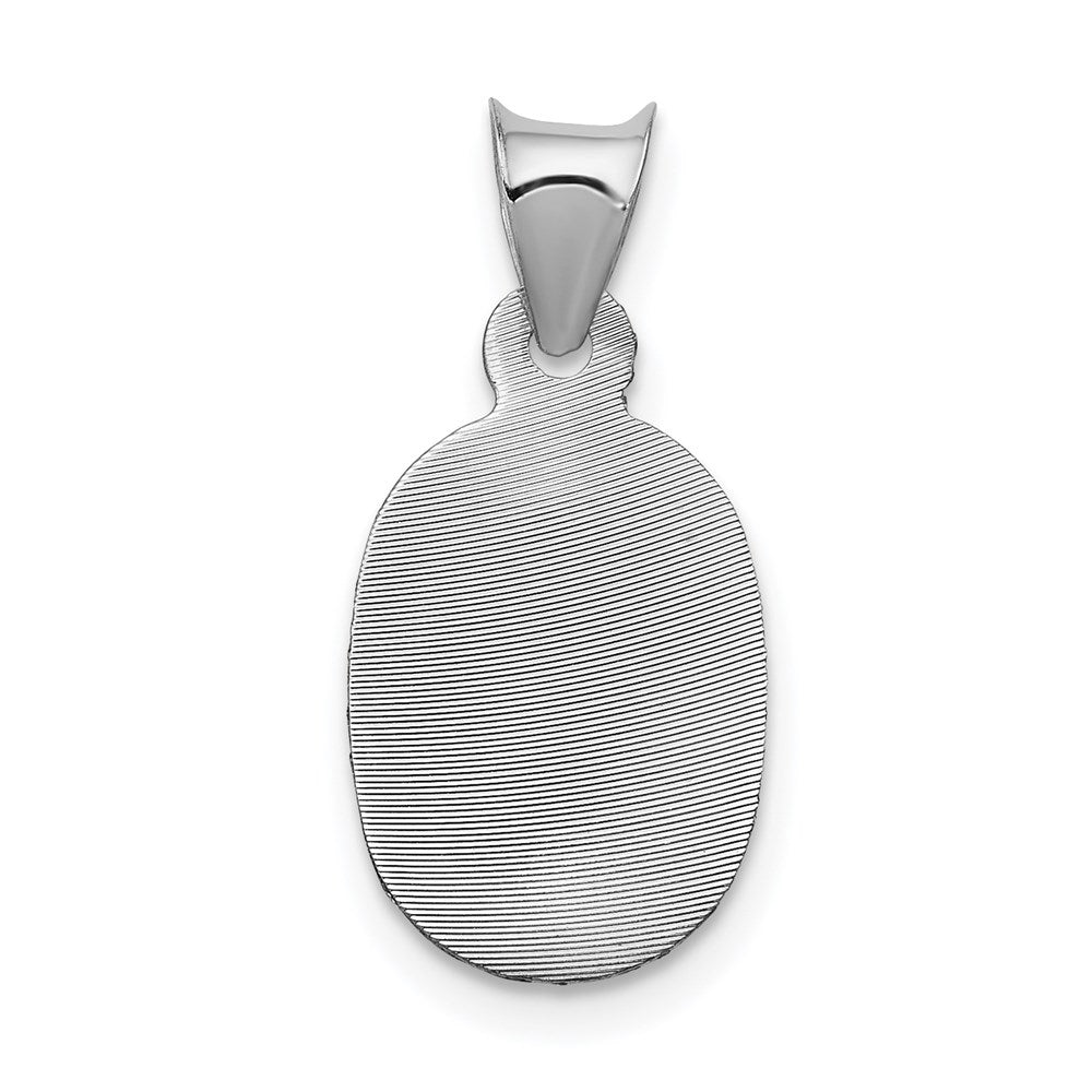 14K Weißgold Our Damen Of Guadalupe Halbmassiv Oval Anhänger