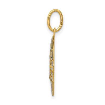 14K Bicolor-Gold Unsere Liebe Frau von Guadalupe Halbmassiv-Anhänger
