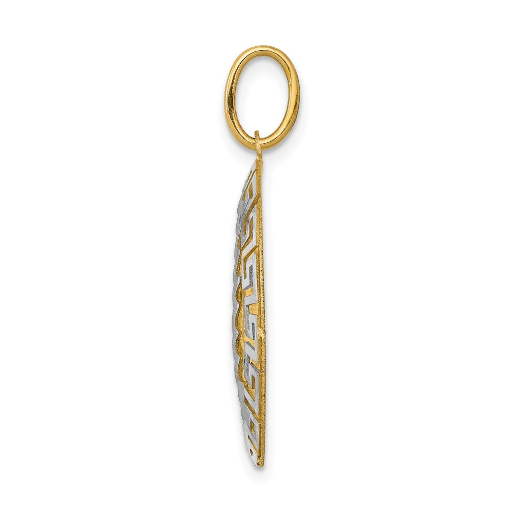 14K Bicolor-Gold Unsere Liebe Frau von Guadalupe Halbmassiv-Anhänger