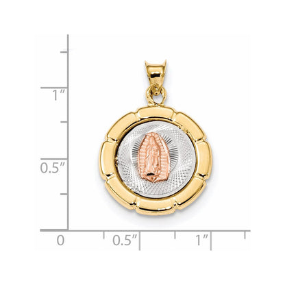 14K Tricolor Gold Anhänger Unsere Liebe Frau von Guadalupe