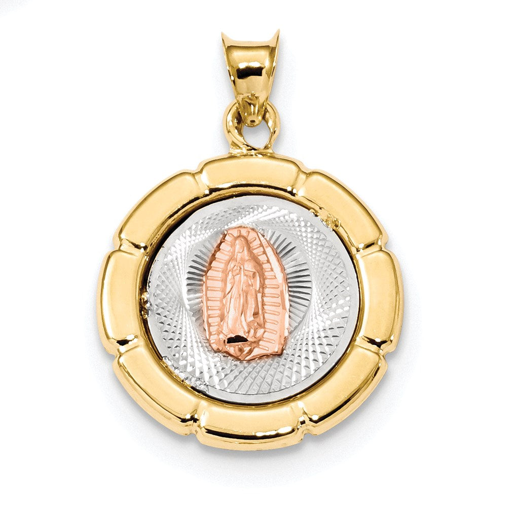 14K Tricolor Gold Anhänger Unsere Liebe Frau von Guadalupe