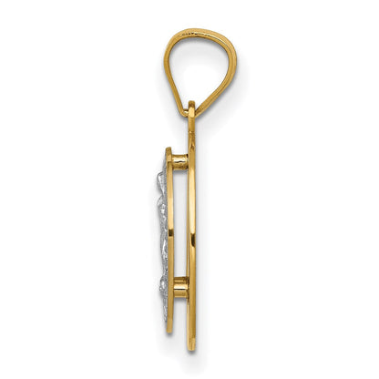 Anhänger „Jungfrau von Guadalupe" mit Relief aus 14K Zweifarbigem Gold