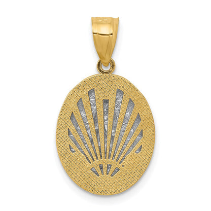 Anhänger „Jungfrau von Guadalupe" mit Relief aus 14K Zweifarbigem Gold