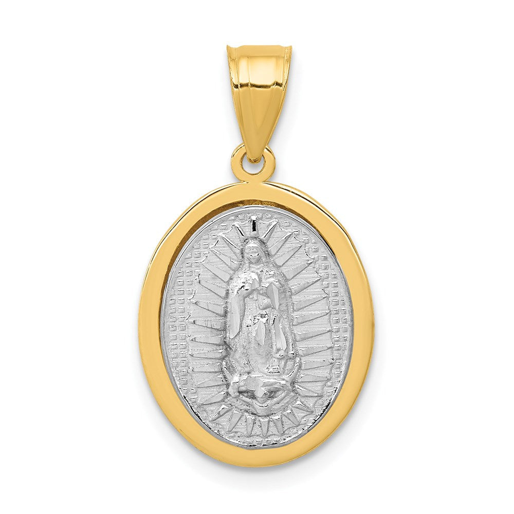 Anhänger „Jungfrau von Guadalupe" mit Relief aus 14K Zweifarbigem Gold