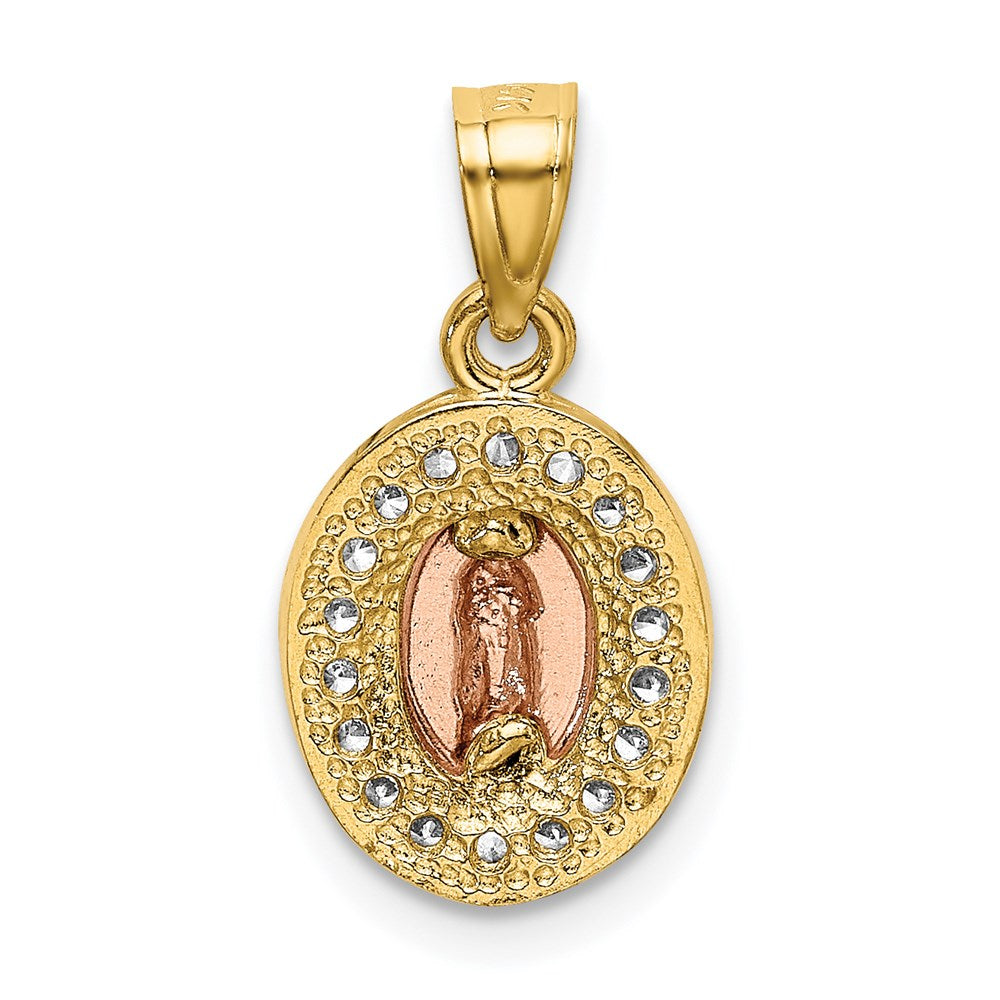 14K Bicolor mit Weiß Rhodium Diamantiert Zirkonia Damen Guadalupe Anhänger