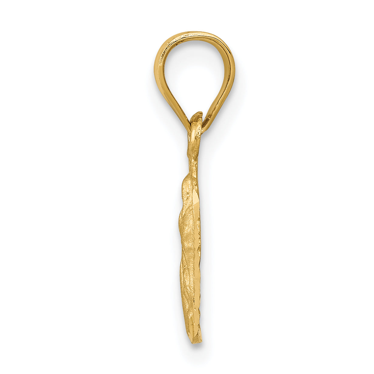 14K Gelbgold Satiniert & Diamantiert Our Damen Of Guadalupe Anhänger