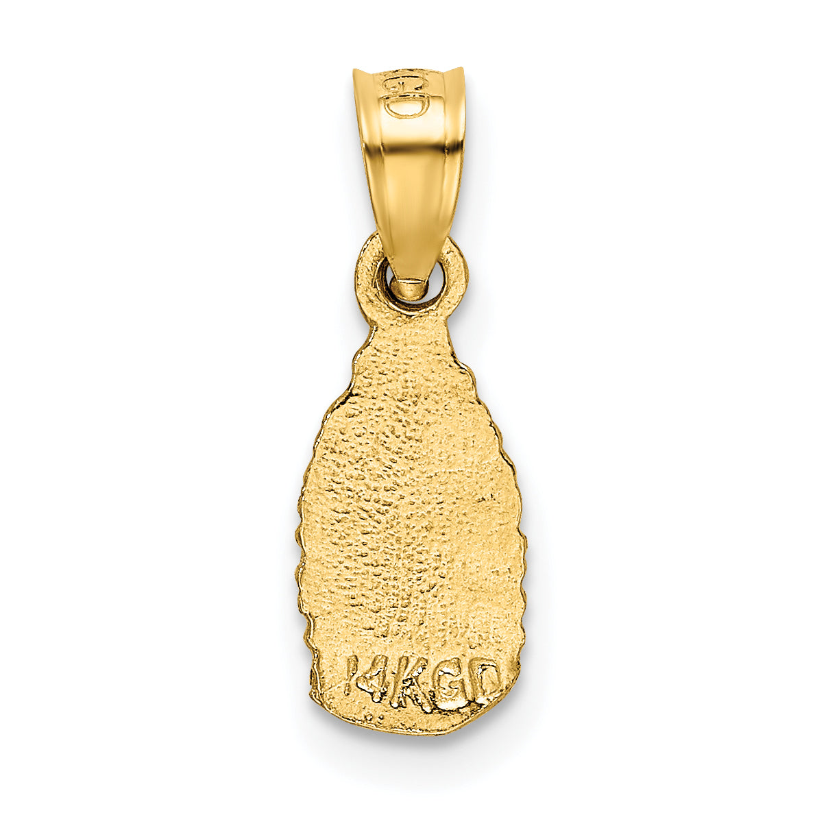 14K Gelbgold Satiniert & Diamantiert Our Damen Of Guadalupe Anhänger